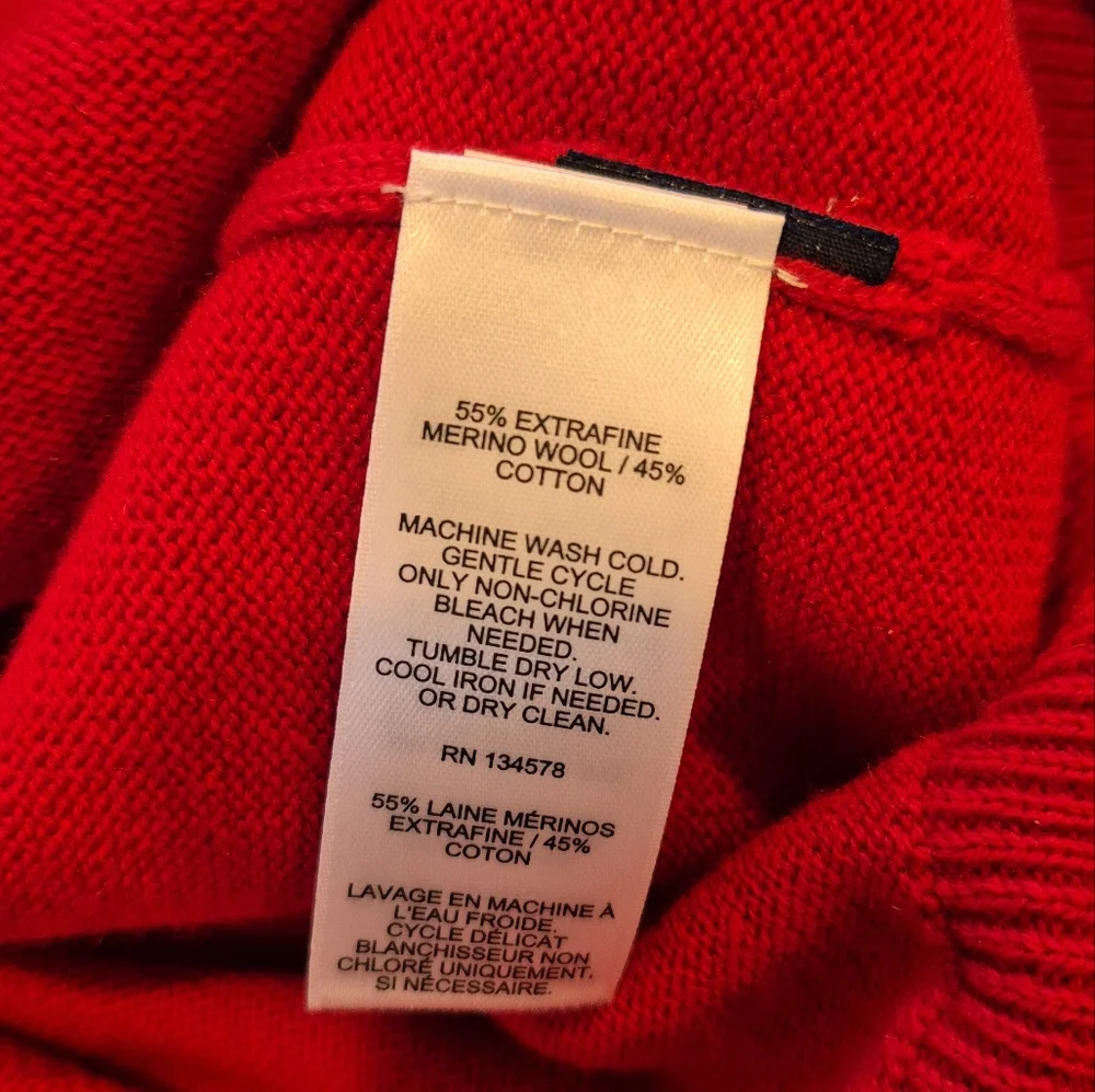 Vineyard Vines Sweater Red Boathouse Tipping 1/4 Zip Pullover Wool Blend…